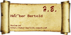 Héber Bertold névjegykártya